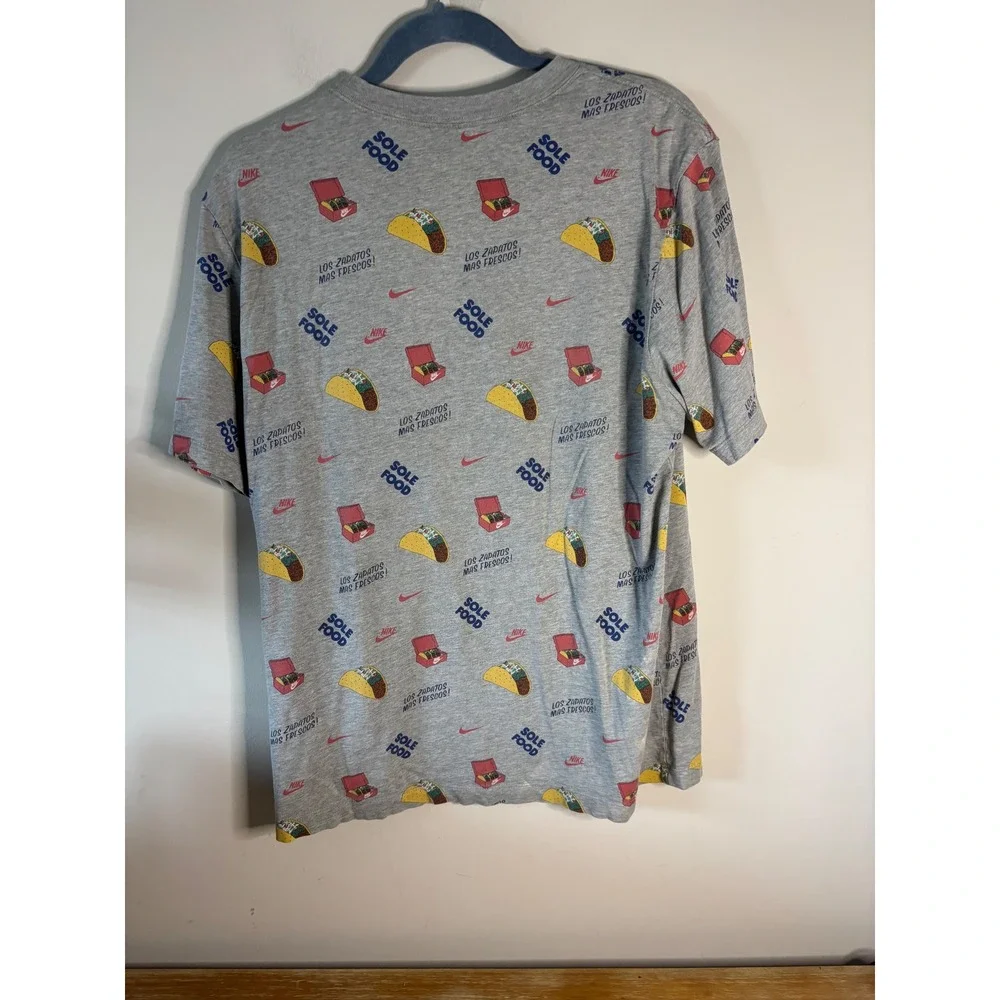 Nike Mens Sole Food Taco Sneaker Box All Over Print Grey T-Shirt CW0472-063 L